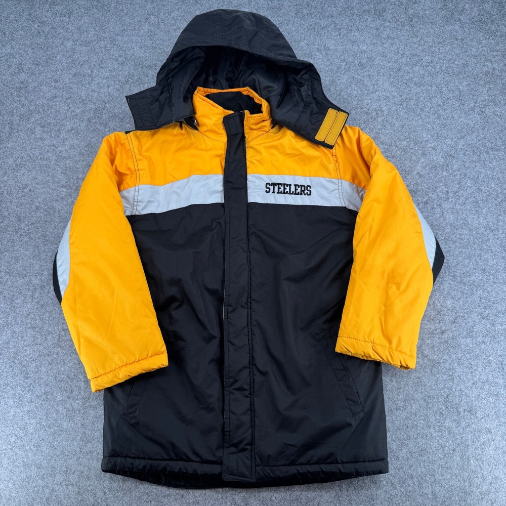 Pittsburgh Steelers Parka Youth Large Black Gold NFL Football NFL Team Apparel